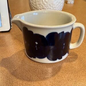 Ceramic Cream and Blue Pitcher Finland